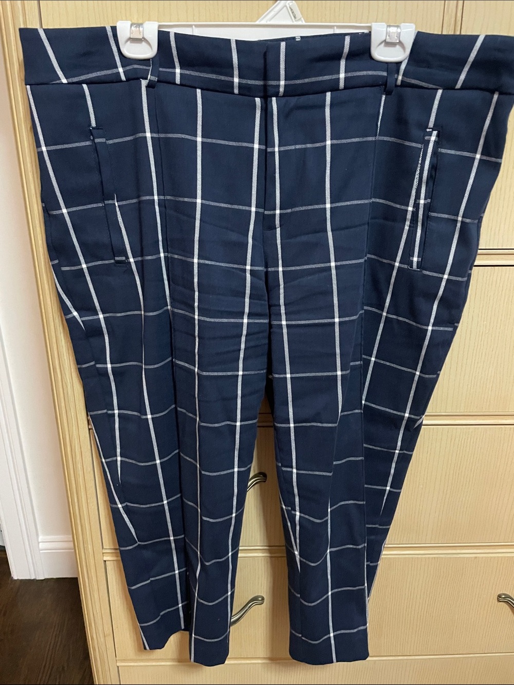 Women’s  Navy and White Striped Capris